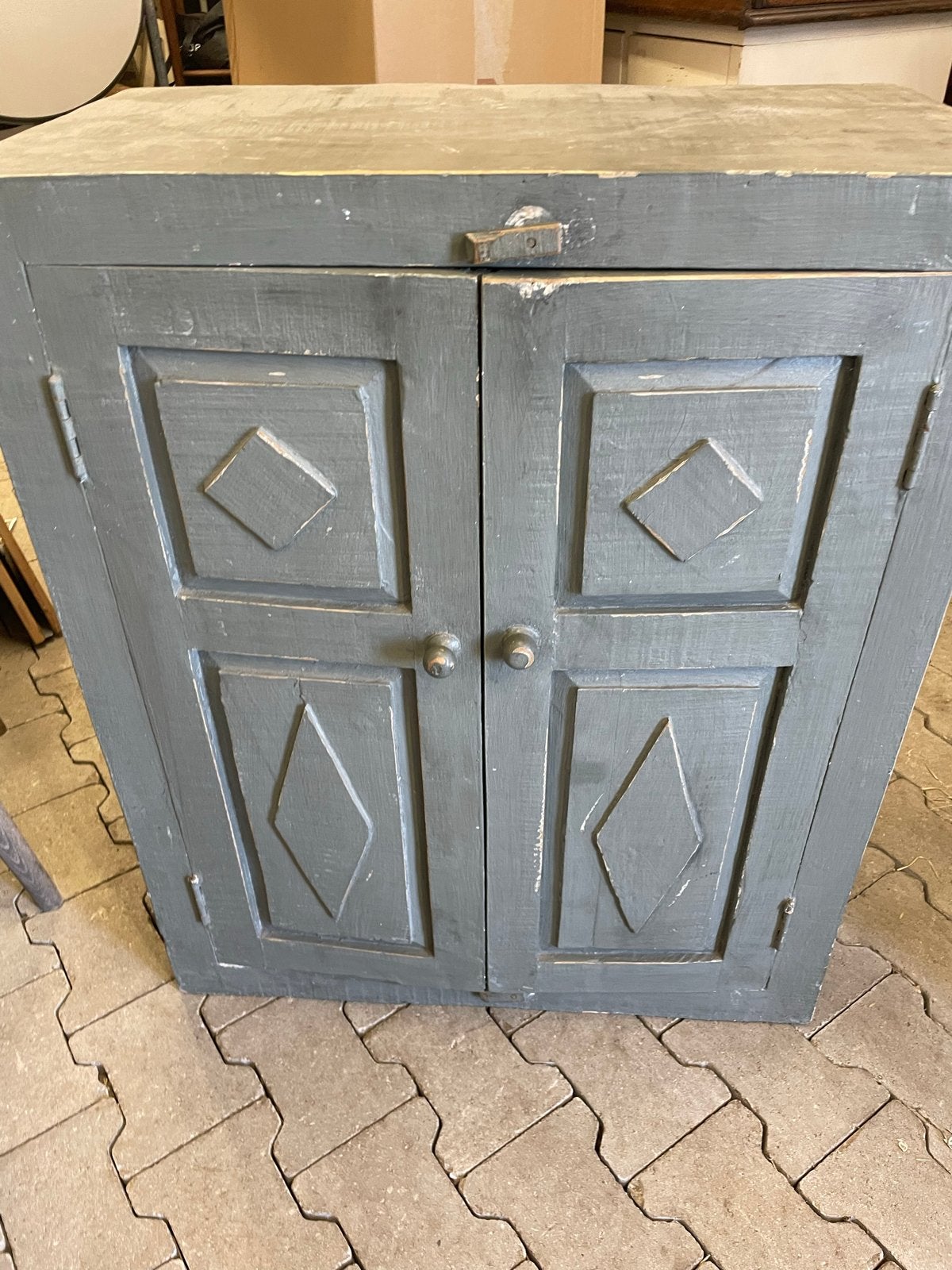 Vintage houten kastje - grijs, Ophalen