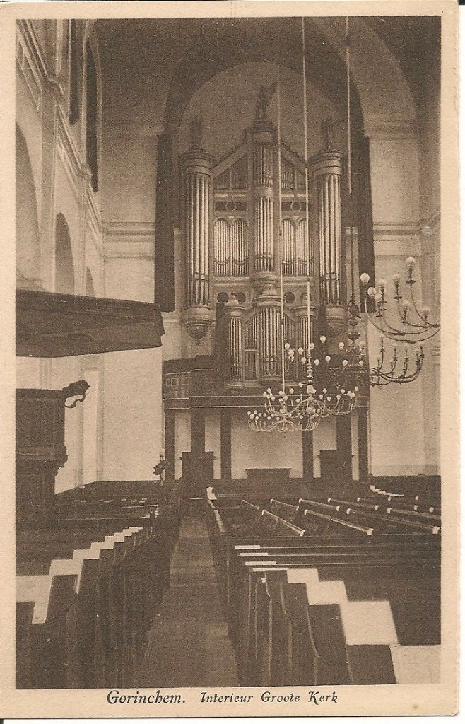 Gorinchen. Interieur Groote Kerk - Oude Ansichtkaart, Ophalen of Verzenden, Voor 1920, Ongelopen, Zuid-Holland