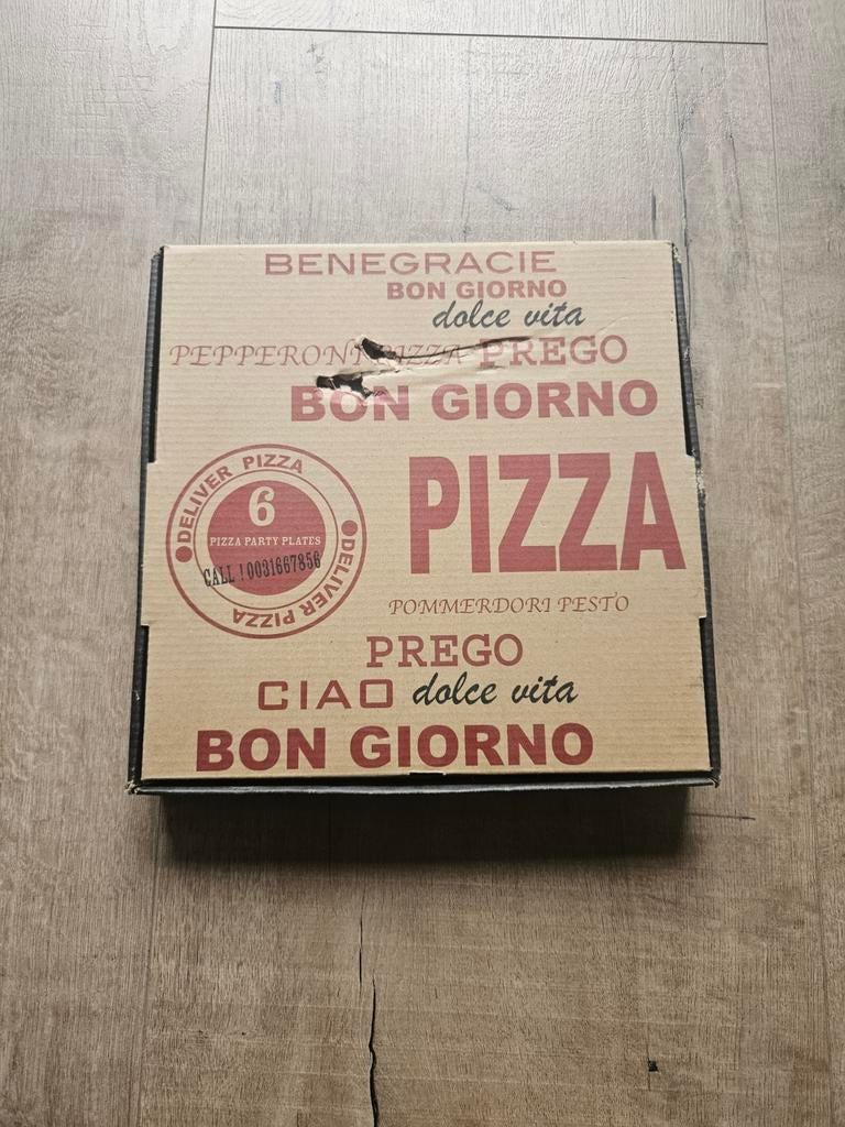 KOOK Pizza Party Borden - 6 stuks - Nieuw in doos, Ophalen, Nieuw, Bord(en)