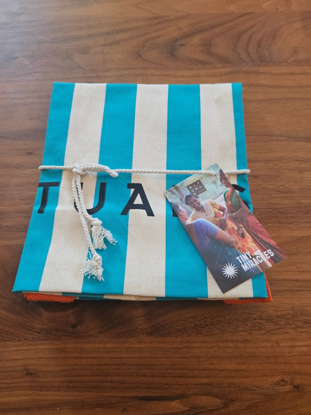 Rituals strandtas - Turquoise gestreept, nieuw, Sieraden, Tassen en Uiterlijk, Tassen | Damestassen, Nieuw, Shopper, Blauw, Ophalen of Verzenden
