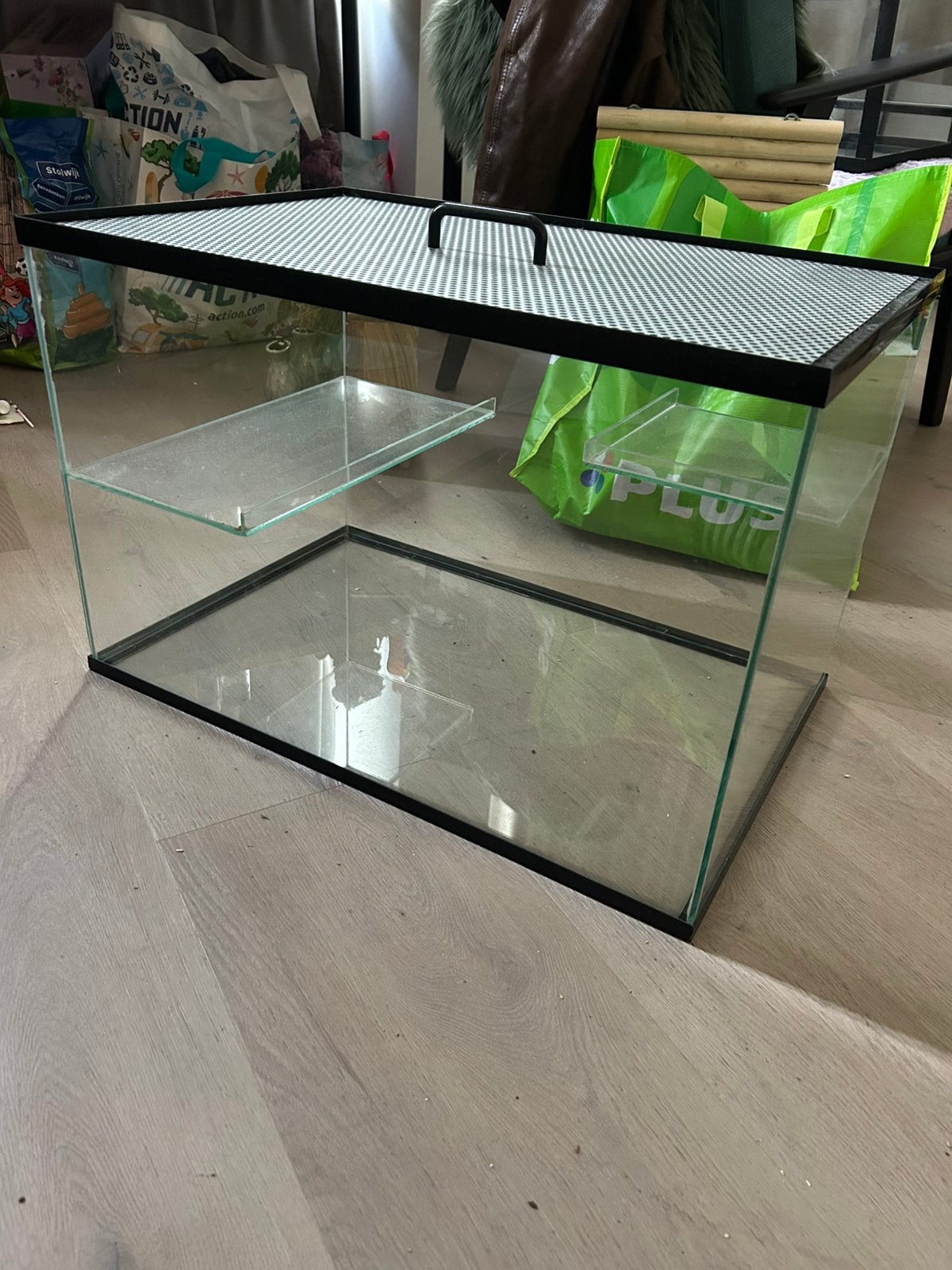 Terrarium 60L x 40B x 40H, Dieren en Toebehoren, Reptielen en Amfibieën | Toebehoren, Ophalen, Gebruikt