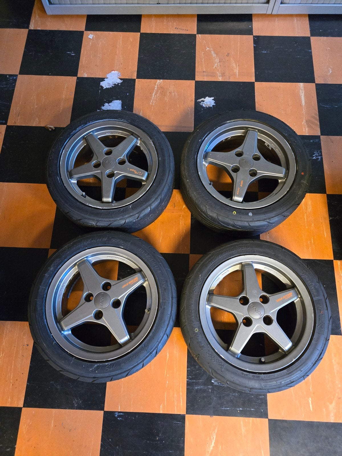 Volk Racing 5/4 JDM nieuwe semi slicks, Auto-onderdelen, Ophalen, 14 inch, Gebruikt, Velg(en)