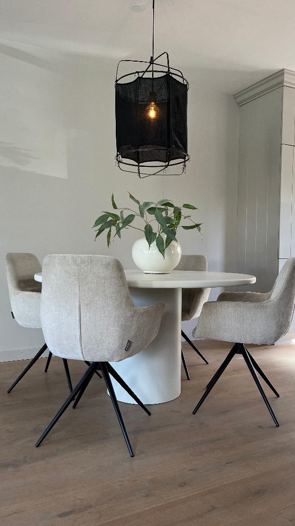 Eetkamerstoel Nebraska ecru Lifestyle Home Collection, Ophalen, Overige kleuren, Zo goed als nieuw, Vier
