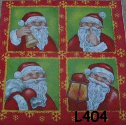 OPRUIMING servetten decoupage * kerstmannen L404 – 7x, Verzenden, Nieuw