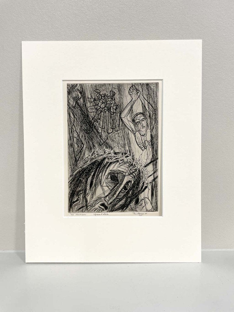 Ru van Rossem (1924-2007) 'The Crucifiction'- Ets, Religie, Gesigneerd, 19 cm, Ophalen of Verzenden