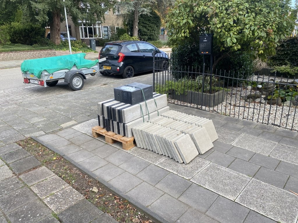 12x opsluitbanden grijs 6x20x100 cm, Ophalen, Overige typen, Nieuw, Minder dan 5 m²