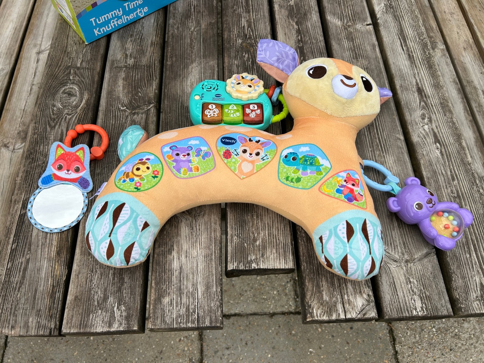 VTech Baby Tummy Time Knuffelhertje – nette staat, Kinderen en Baby's, Speelgoed | Babyspeelgoed, Ophalen, Gebruikt, Overige typen