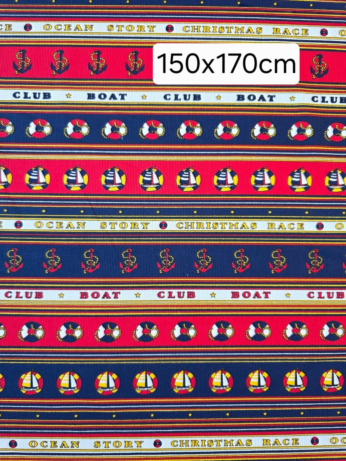 Maritieme clublook zeilbotenstof van katoen - 150cm x 170cm, Meerkleurig, 120 cm of meer, Nieuw, Ophalen of Verzenden