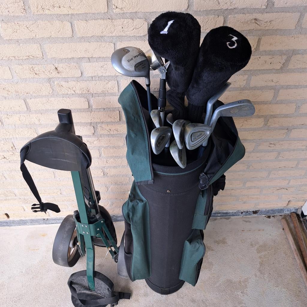 Golfset met kar, Sport en Fitness, Golf, Ophalen of Verzenden, Zo goed als nieuw, Set