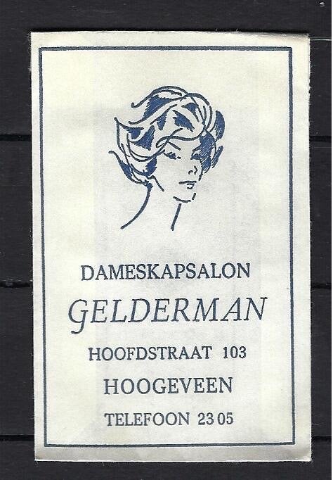 701 Hoogeveen dameskapsalon GELDERMAN, Ophalen of Verzenden, Nederland