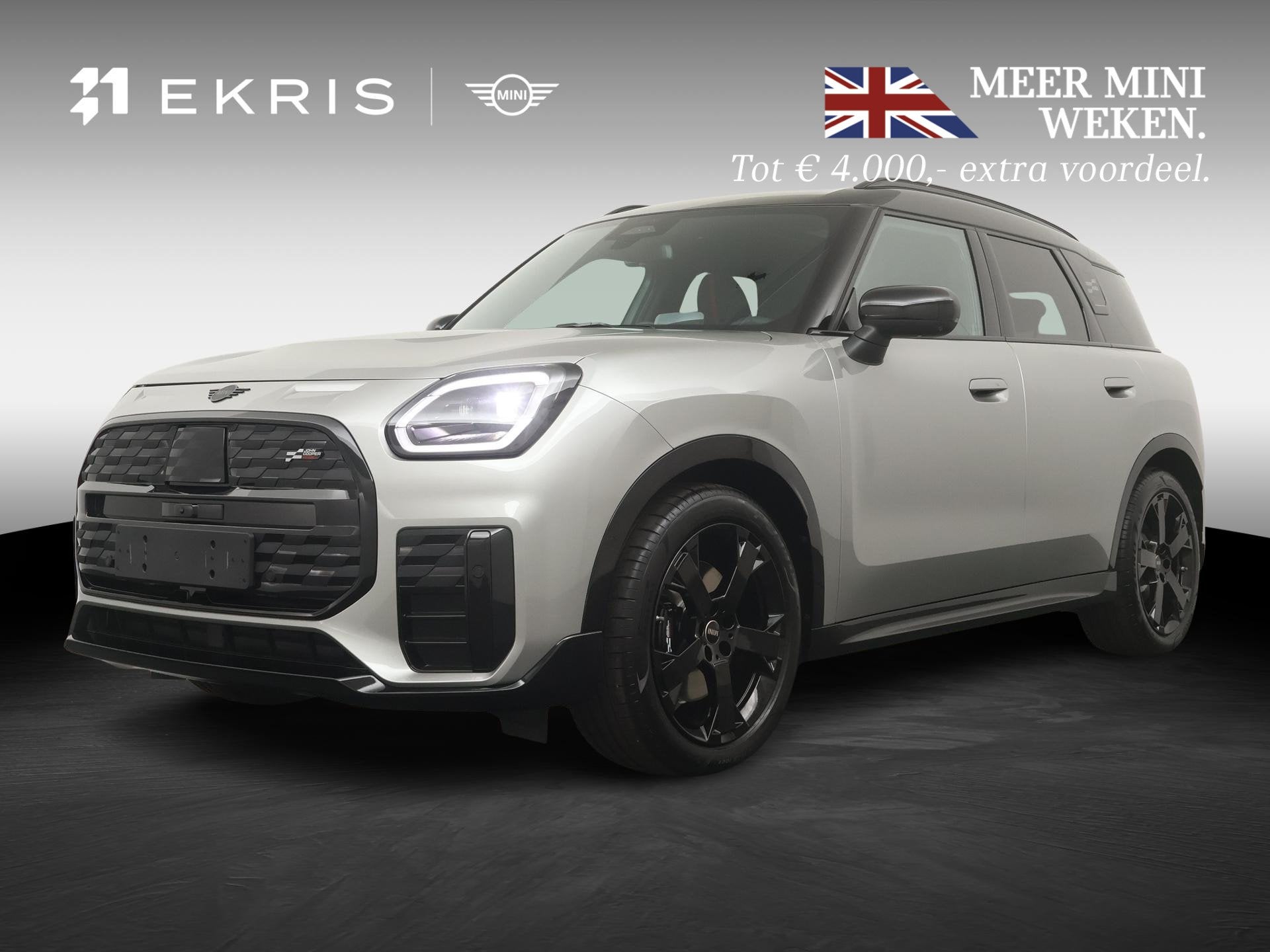 MINI Countryman E John Cooper Works | Pakket L, Auto's, Zwart, Countryman, Leder en Stof, 67 kWh