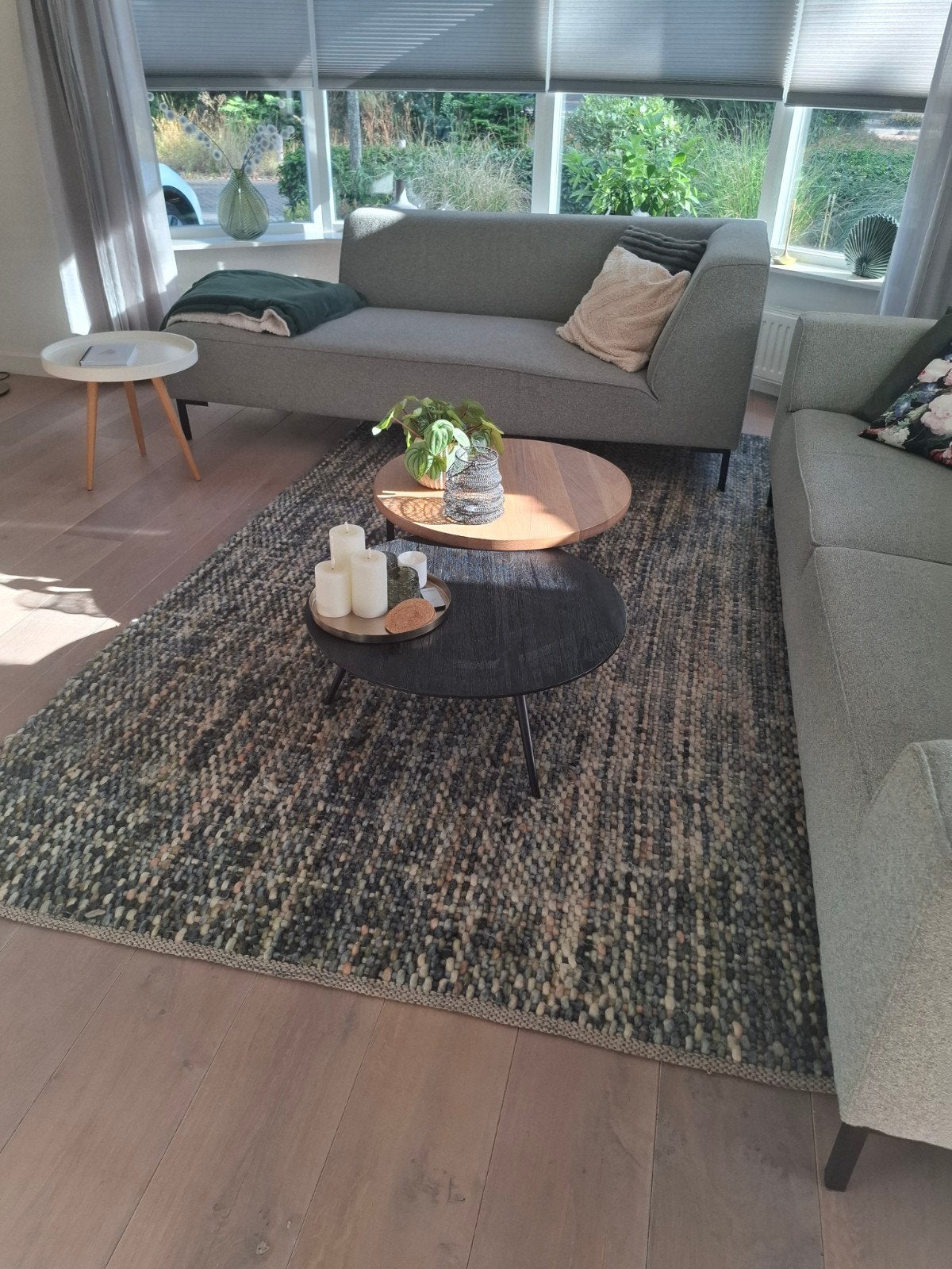 Modern Vloerkleed - Grijs/Groen/Beige (Kwantum), Ophalen, 150 tot 200 cm, 200 cm of meer, Zo goed als nieuw