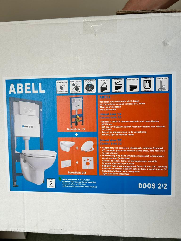 Geberit Abell Complete Hangtoilet Set Nieuw, Ophalen, Nieuw, Toilet