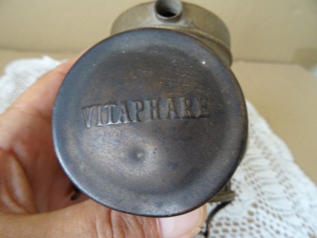 Curiosa antieke carbidlamp Vitaphare carbidlamp fiets /motor, Ophalen of Verzenden