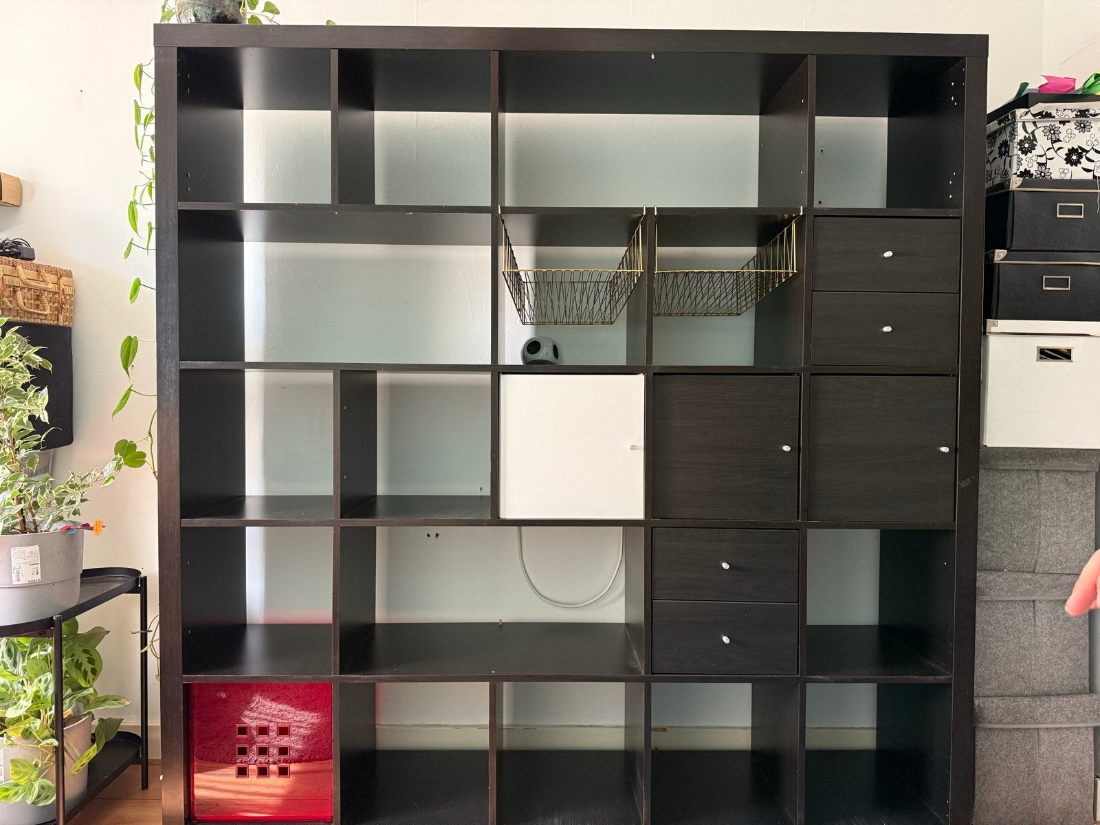 IKEA Kallax Kast met Lades en Deurtjes - Zwartbruin, Ophalen, Gebruikt