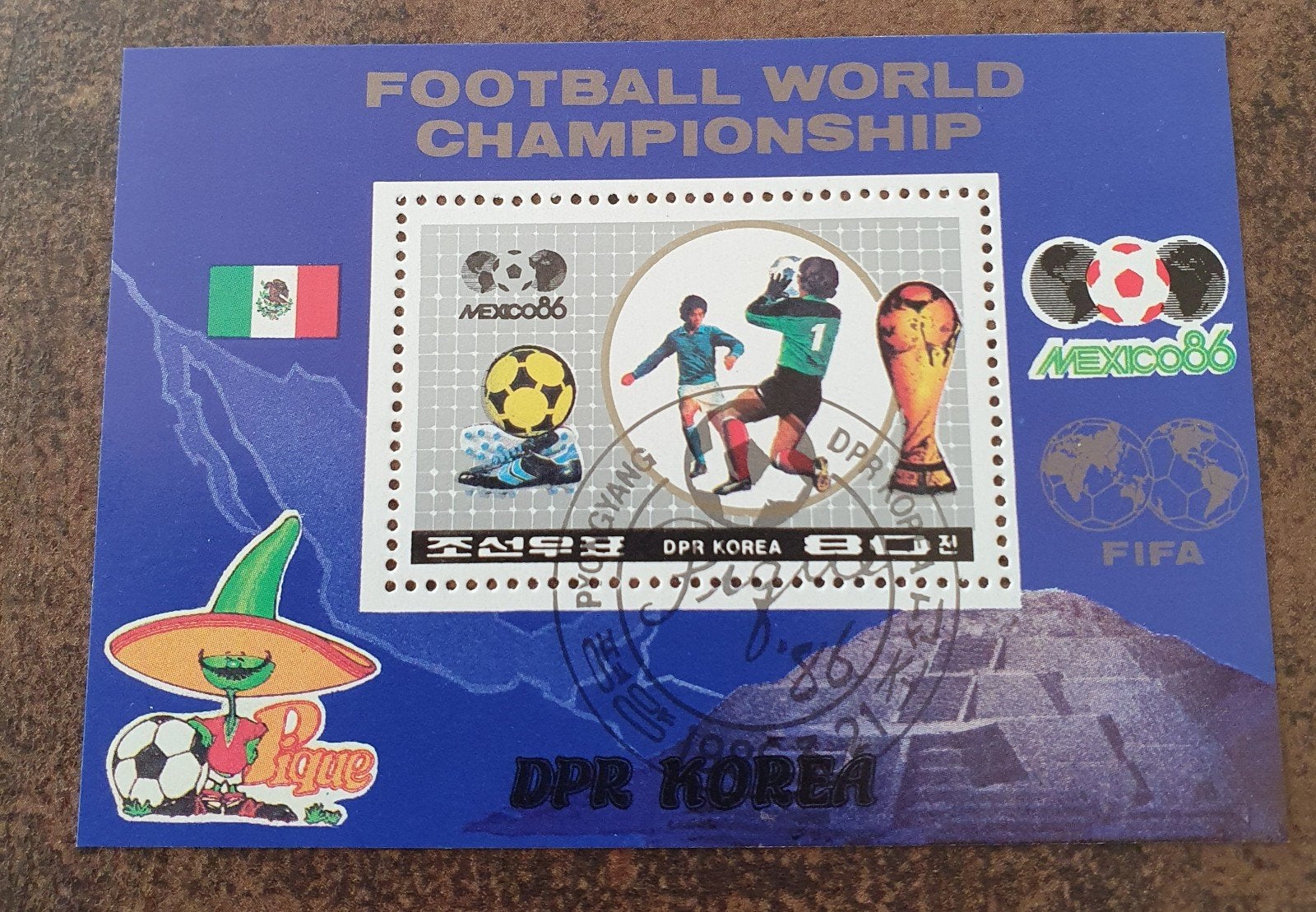 DPR Korea postzegel Mexico 86 WK voetbal, Ophalen of Verzenden, Gestempeld