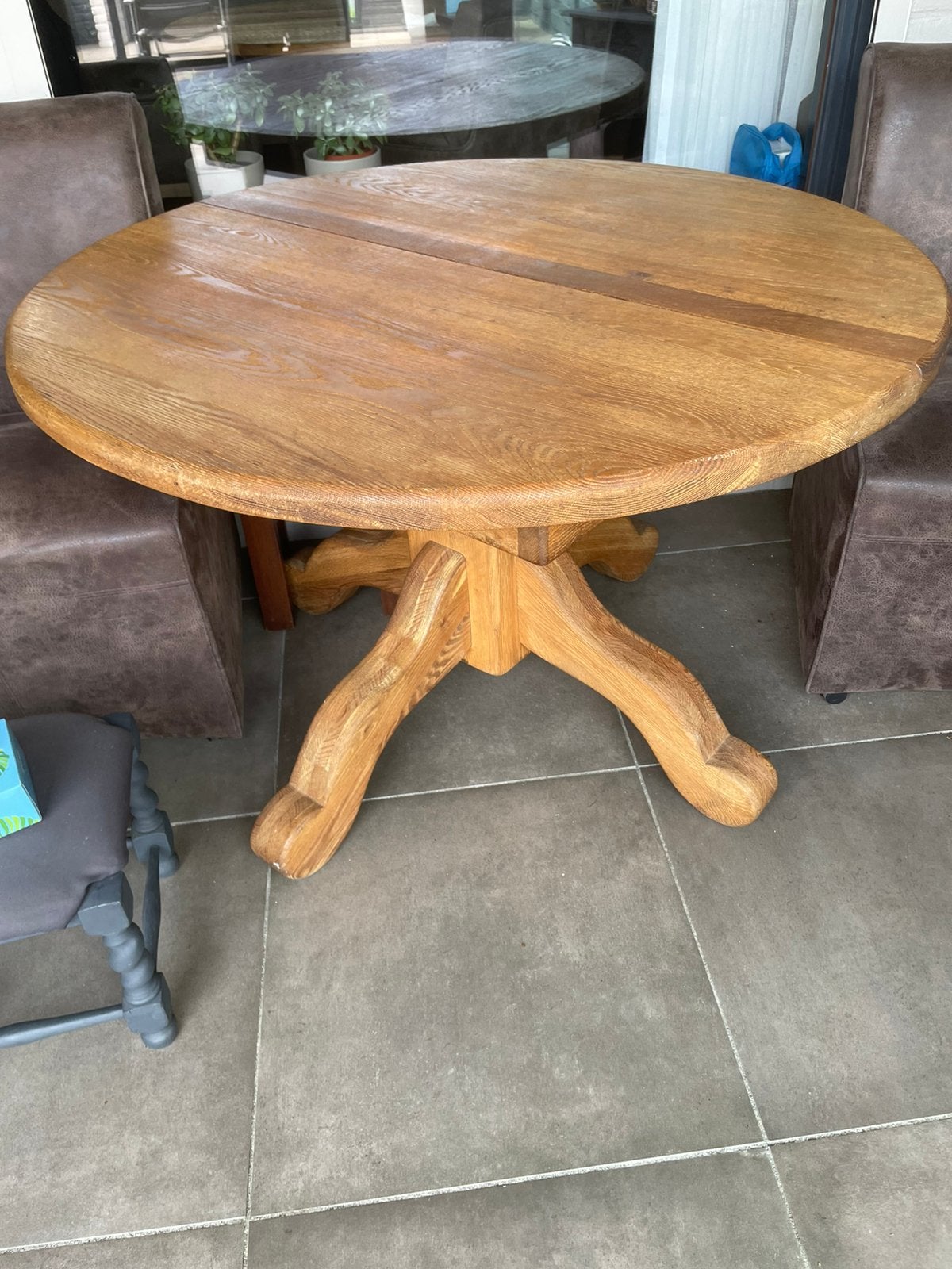 Mooie tafel doorsnee 119tot159 hoog 77cm, Antiek en Kunst, Antiek | Meubels | Tafels, Ophalen