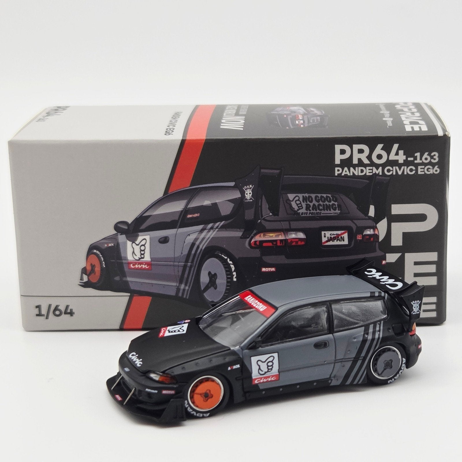 Pop Race – Pandem Civic EG6 *Kanjozoku*, black/gray/red