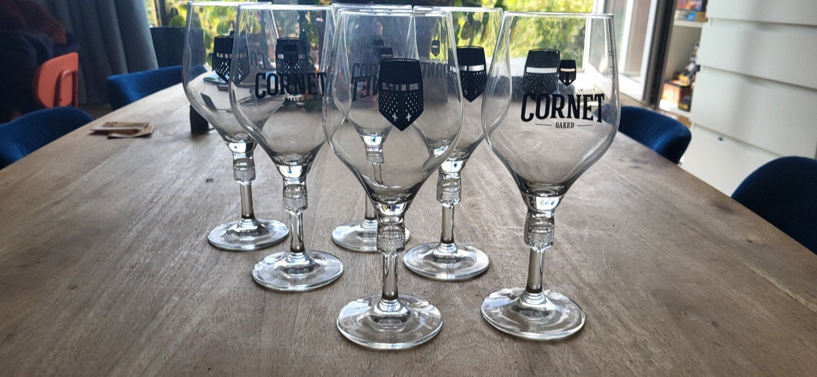 6 Cornet bierglazen - Zo goed als nieuw, Ophalen, Glas of Glazen, Overige stijlen, Glas