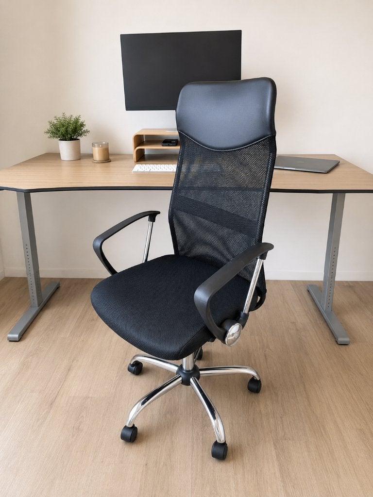 Ergonomische bureaustoel – Zwart – Zo goed als nieuw (FonQ), Ophalen, Zwart, Zo goed als nieuw, Bureaustoel