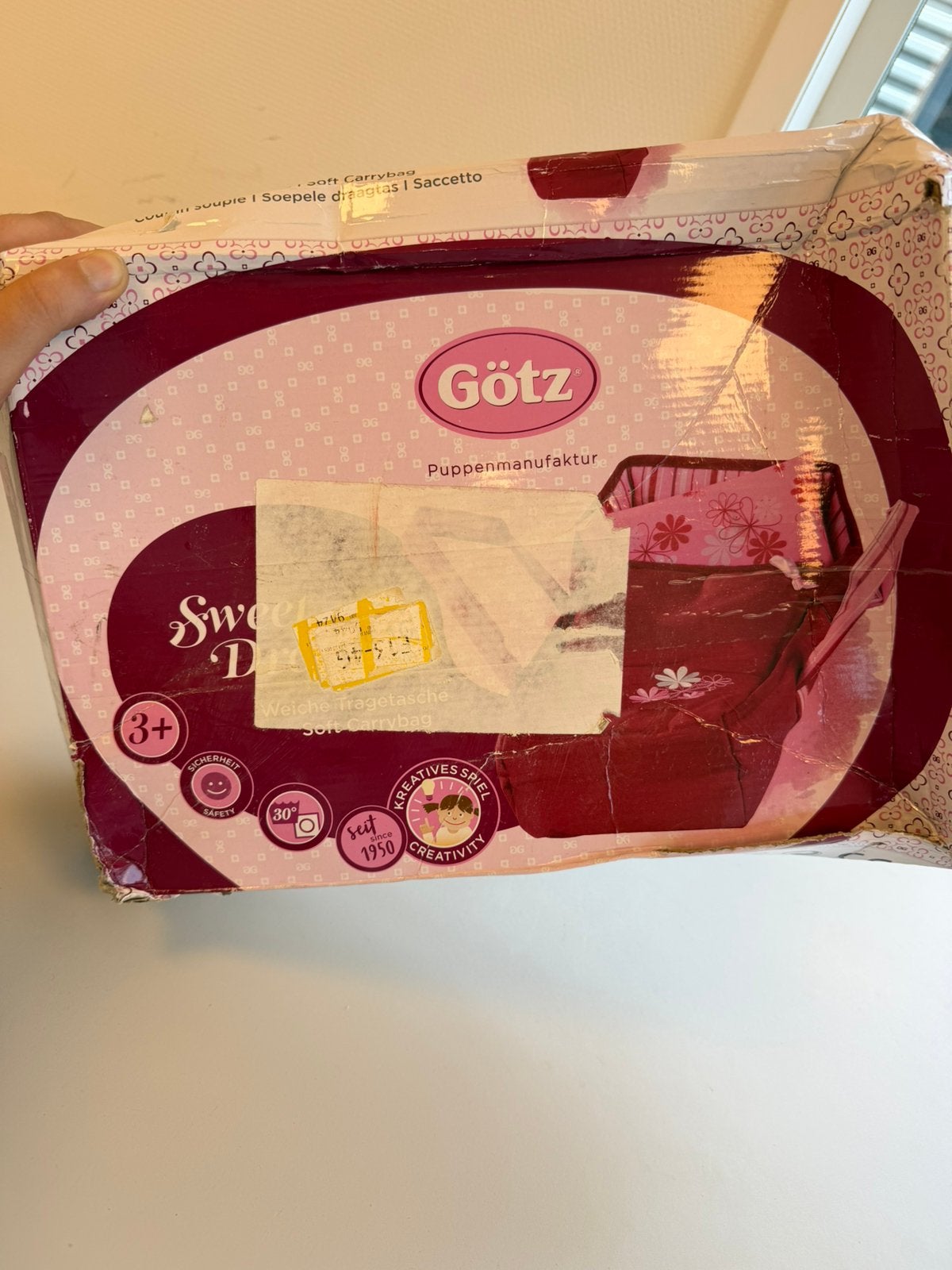 Götz Sweet Dreams Poppendraagtas Nieuw 38x16x23 cm poppentas, Nieuw, Ophalen of Verzenden, H, H