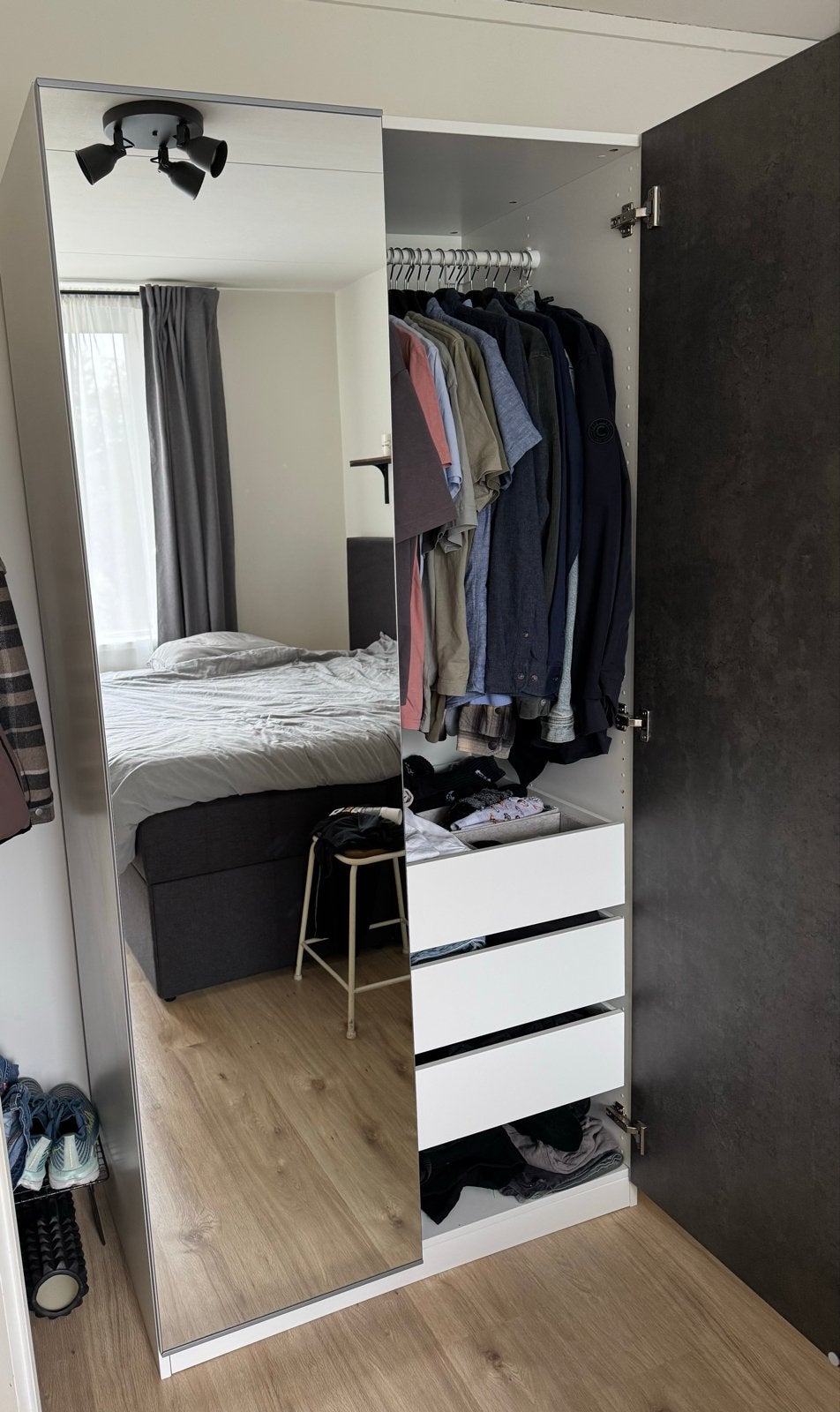 IKEA Pax Vikedal spiegeldeur 50x195 cm, Ophalen, Minder dan 50 cm, Gebruikt, Glas