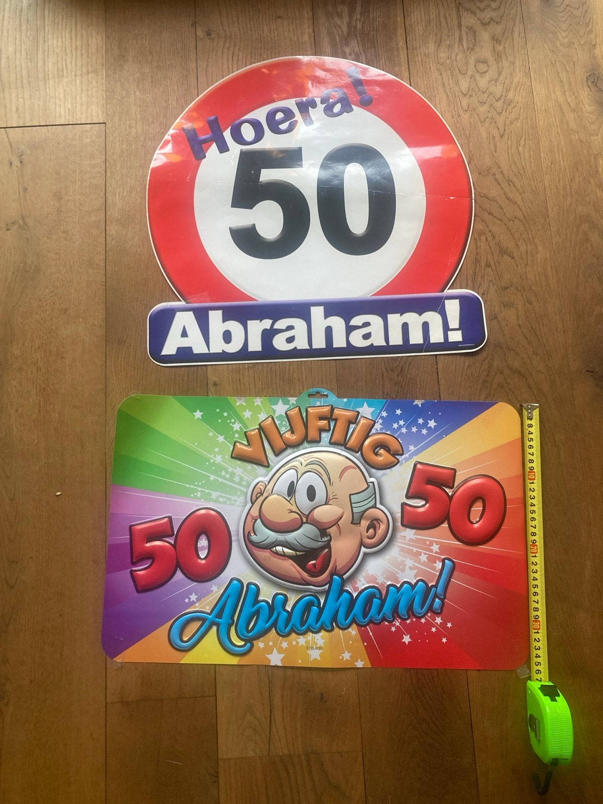 Abraham 50 jaar versiering - Verkeersbord en Bord, Ophalen, Zo goed als nieuw, Versiering, Abraham of Sarah