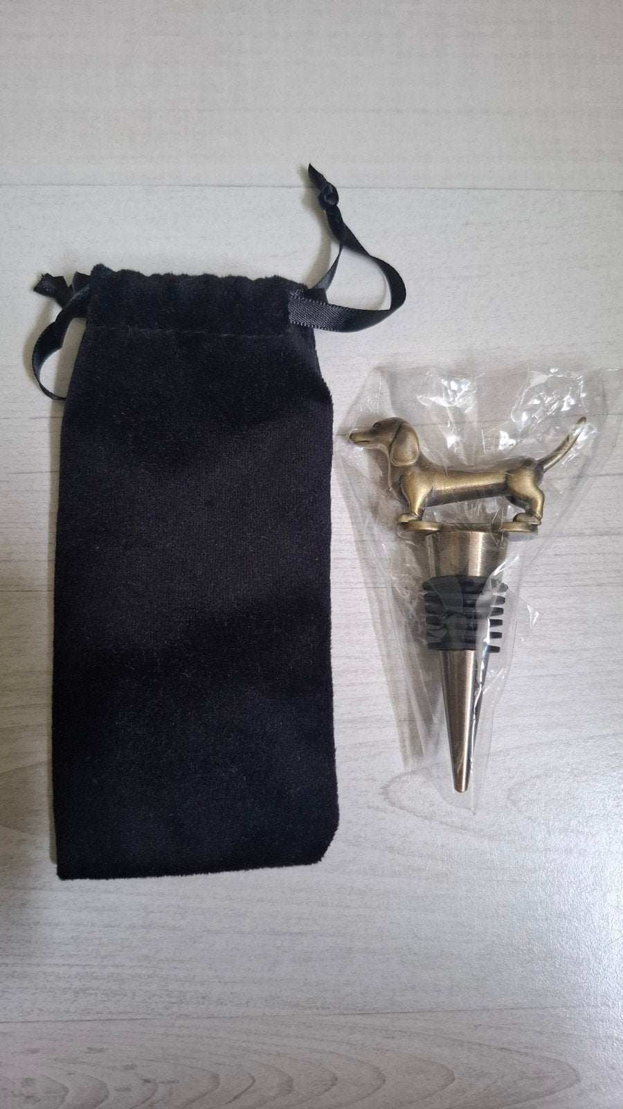 Unieke Teckel Kurkendop - Wijnstopper in Bronskleur, Ophalen, Vintage, Nieuw, Metaal