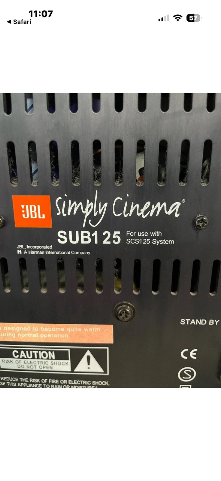 JBL simply cinema sub 1 25, Overige systemen, 70 watt of meer, Zo goed als nieuw, Overige spelers