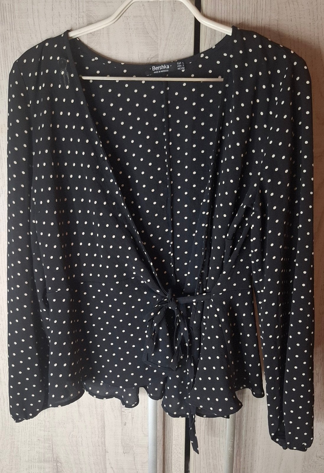 Polka dot overslag blouse maat M, Ophalen of Verzenden