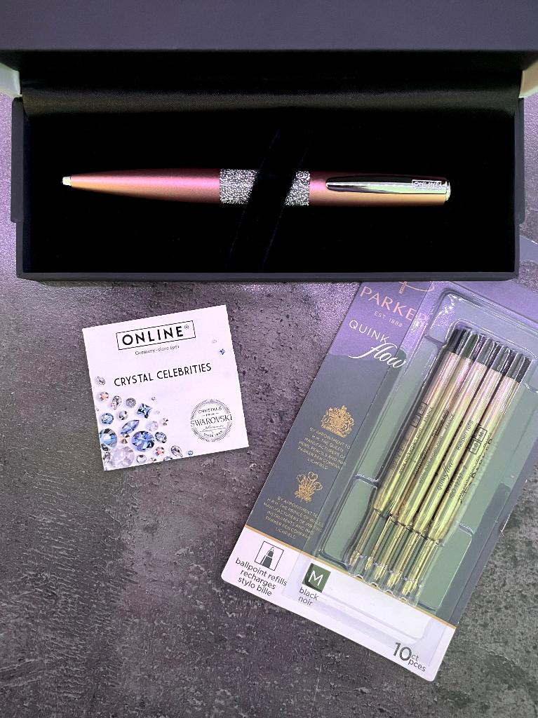 ONLINE - Crystal Celebrities Swarovski balpen set, Overige merken, Met doosje, Zo goed als nieuw, Balpen