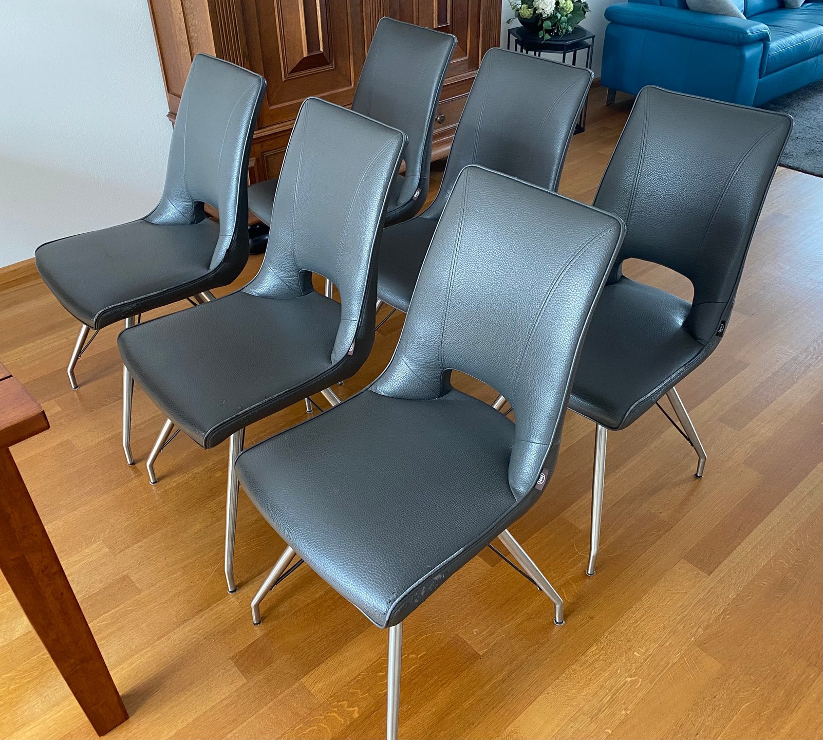 6 eetkamerstoelen Henders&Hazel lederlook, Ophalen, Overige materialen, Gebruikt, Industrieel modern