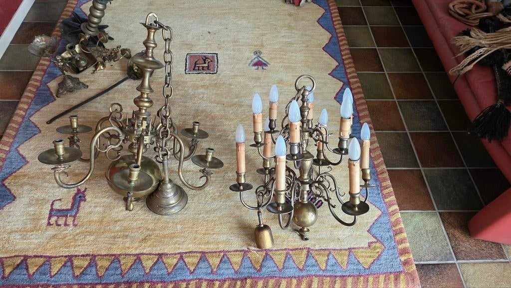 Antieke kroonluchters - Set van 2, Antiek en Kunst, Antiek | Lampen, Ophalen