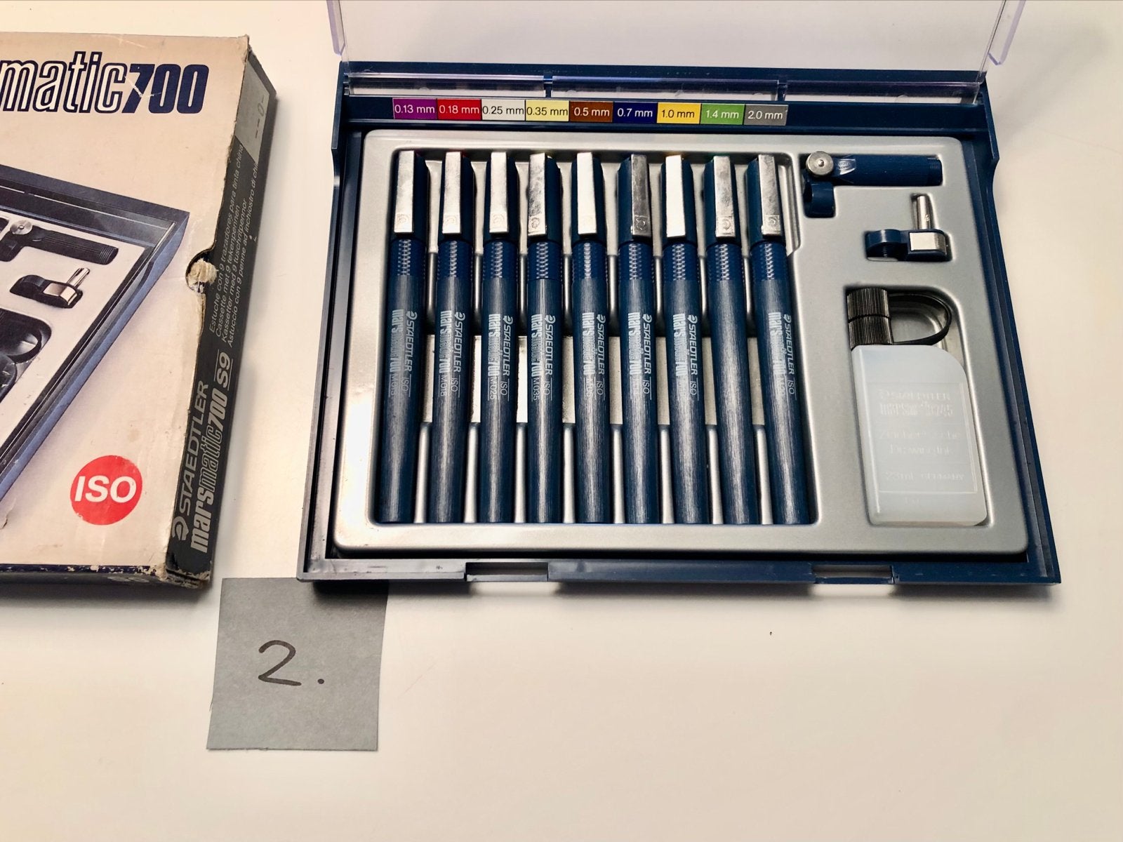 Vintage 9x Staedtler Marsmatic 700 Tekenpennenset (9x), Ophalen of Verzenden, Zo goed als nieuw, Overige typen