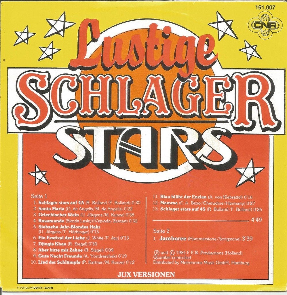 Lustige Schlager Stars – Lustige Schlager Stars (1981), Cd's en Dvd's, Vinyl | Nederlandstalig, Fotohoes, 7 inch, Ophalen of Verzenden