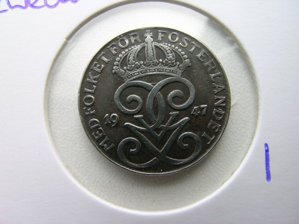 2 Ore 1947 Zweden, Postzegels en Munten, Ophalen of Verzenden, Overige landen, Losse munt