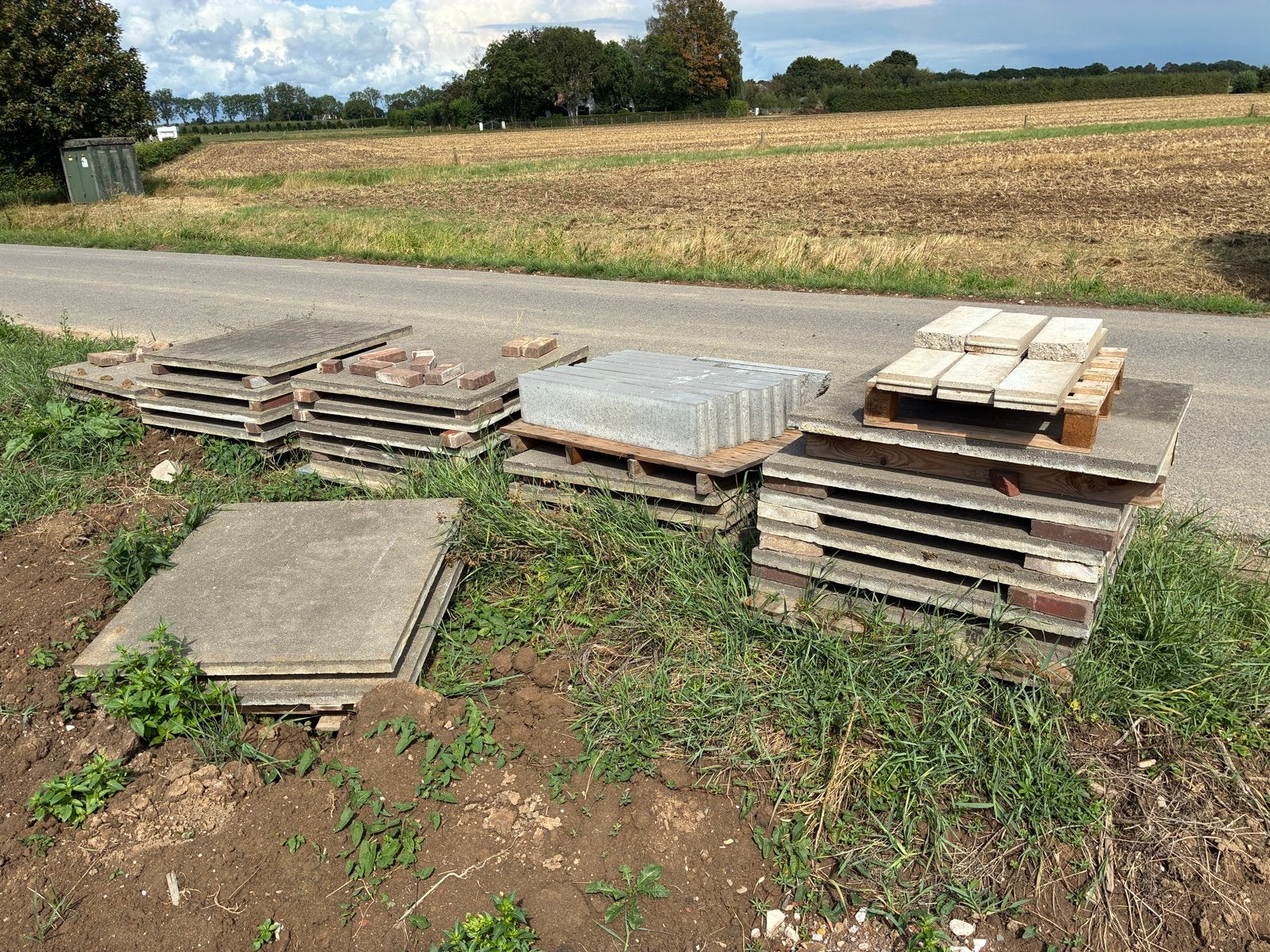 20 beton tegels 1x1 meter op pallet, Ophalen, Gebruikt, 10 m² of meer, Vloertegels