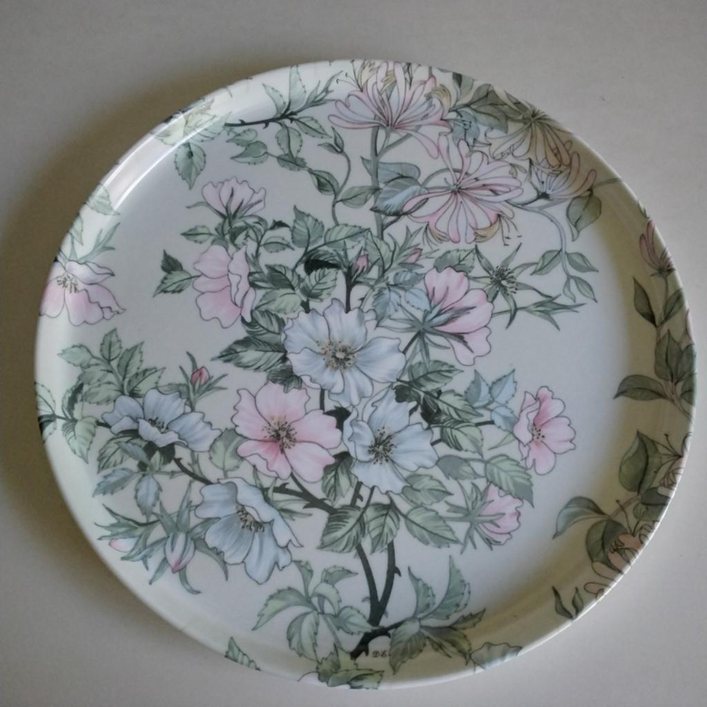 Melamine rond dienblad met goudvinken, Ophalen of Verzenden, Rond, Metaal