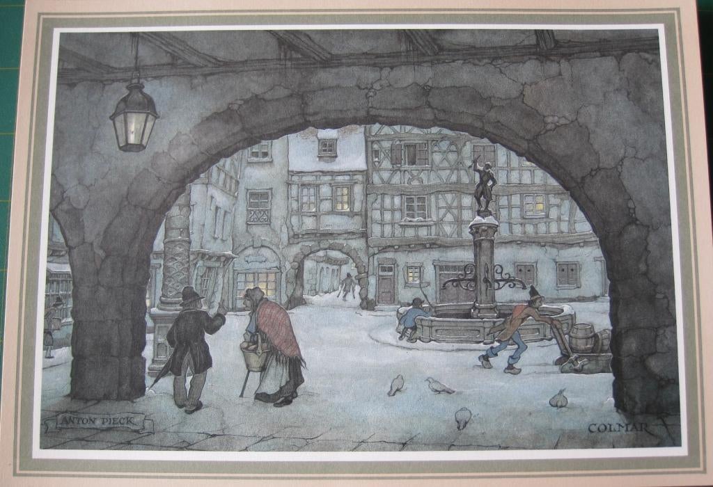 Anton Pieck prent van Colmar, 1980 tot heden, Ophalen of Verzenden, Zo goed als nieuw, Prent
