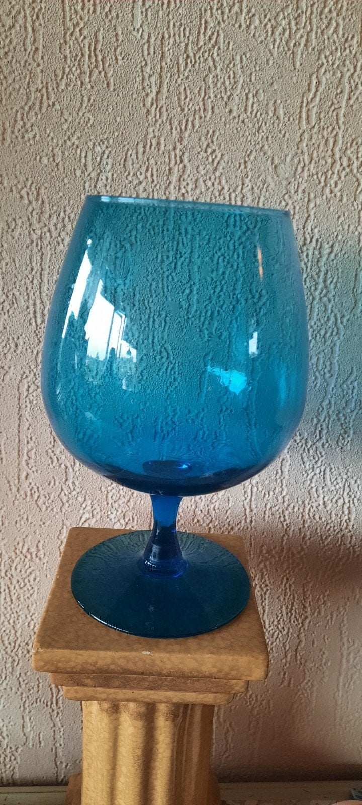 Grote Empoli Murano  bokaal - blauw glas., Antiek en Kunst, Antiek | Glas en Kristal, Ophalen of Verzenden