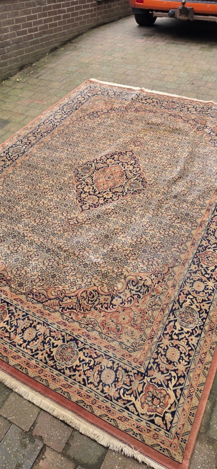 prachtig groot vintage oud roze Perzisch tapijt 300x200!, Perzisch, 200 cm of meer, Ophalen of Verzenden, Zo goed als nieuw