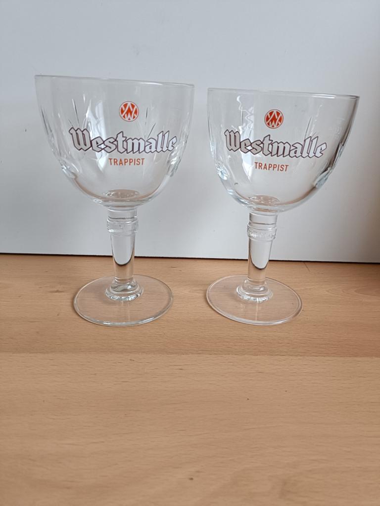 2 Westmalle Trappist glazen, Verzamelen, Ophalen of Verzenden, Zo goed als nieuw, Glas of Glazen, Overige merken