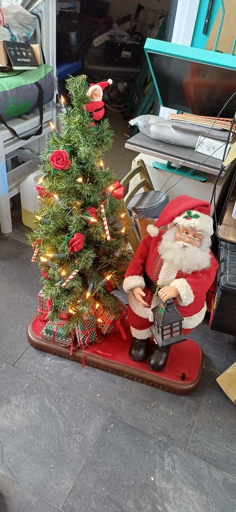 vintage holiday creations grote bewegende kerstman met boom, Ophalen of Verzenden, Zo goed als nieuw