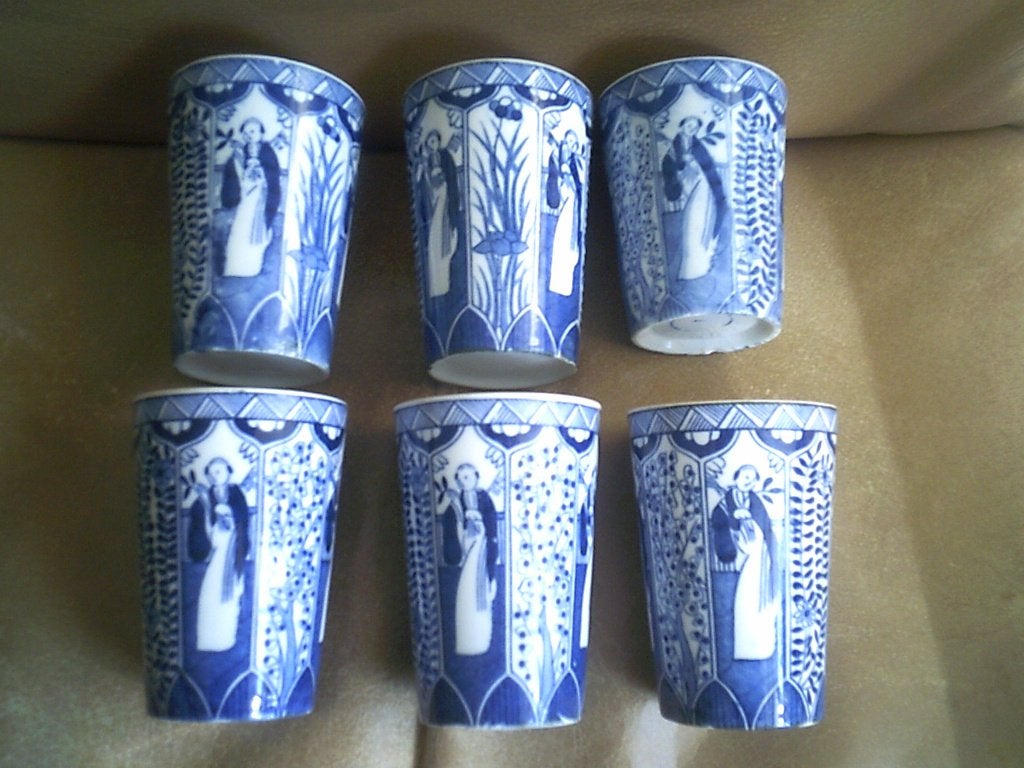 Mosa Lange Lijs 6 melkbekers, Antiek en Kunst, Ophalen of Verzenden