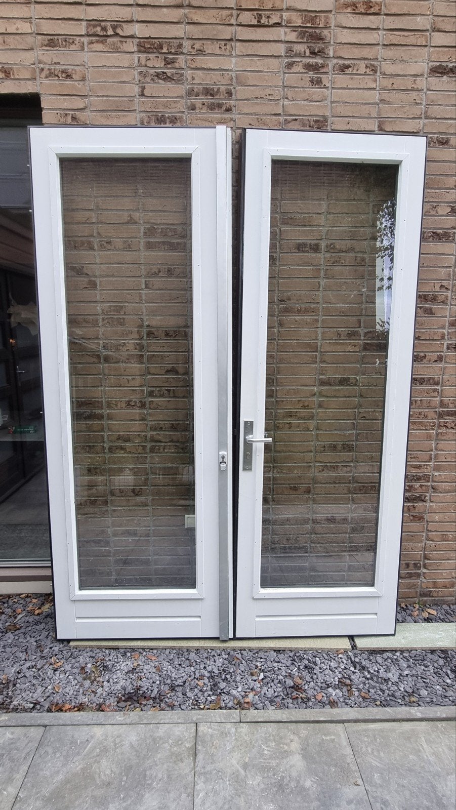 Dubbele openslaande hardhouten deuren HR++ glas, Ophalen, Gebruikt, Buitendeur, Glas