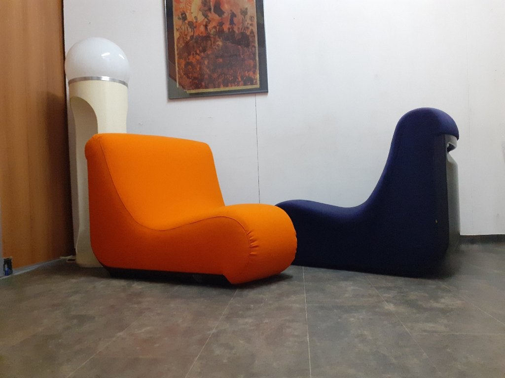 Space age design lounge zitelement jaren 60 70 oranje retro, Huis en Inrichting, Ophalen, Stof, ?, Zo goed als nieuw