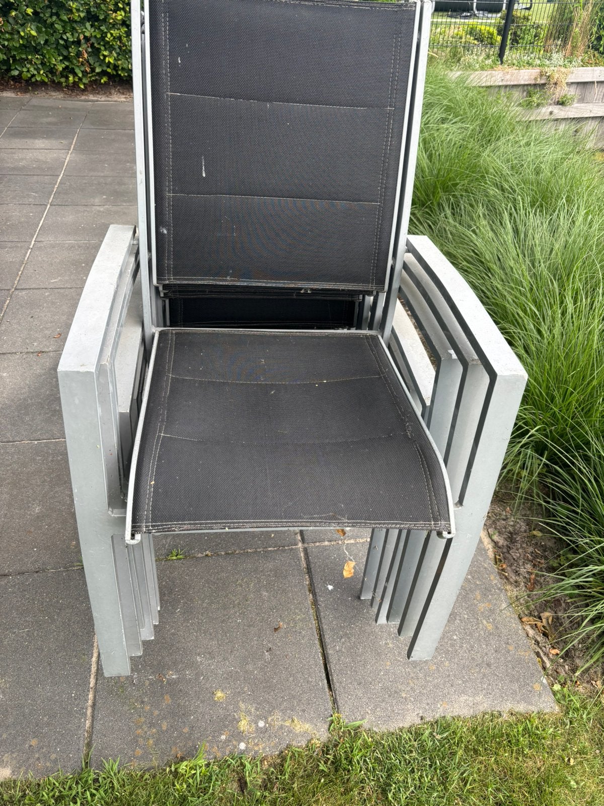 6x terrasstoelen, Tuin en Terras, Tuinstoelen, Ophalen, Gebruikt