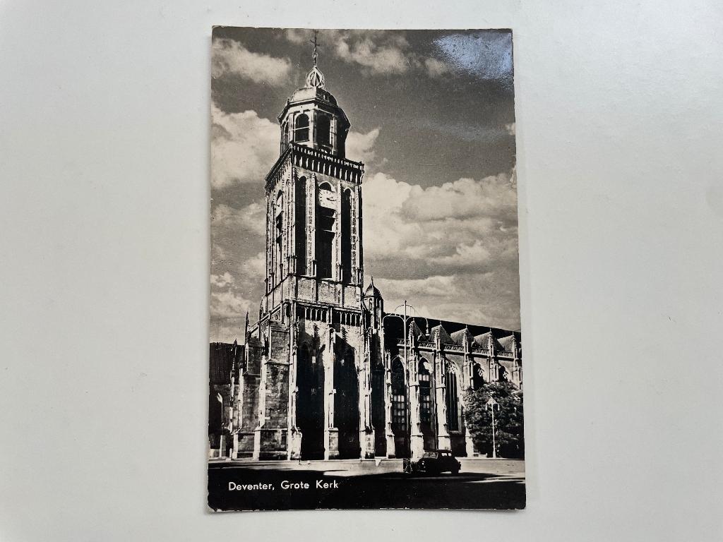D794 Oude ansichtkaart Deventer : Grote Kerk, Verzamelen, Ophalen of Verzenden, Voor 1920, Gelopen, Overijssel