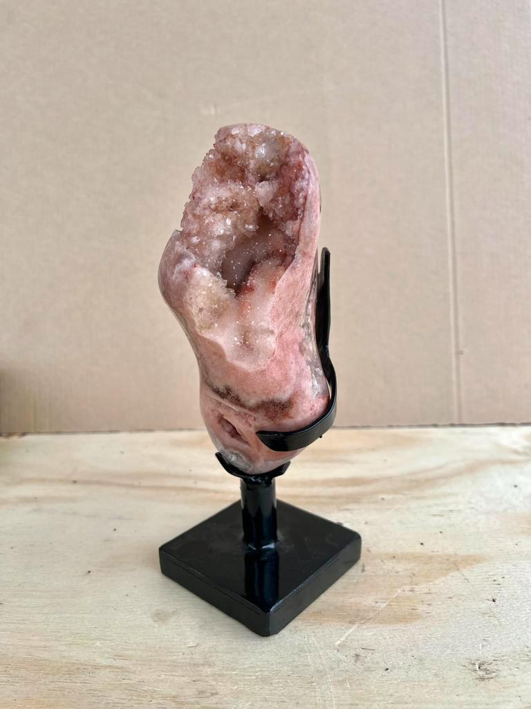 Pink amethist op voet, Ophalen of Verzenden