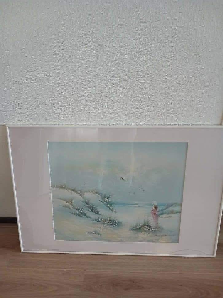 Olieverfschilderij gesigneerd Marie Charlott, Maritiem / water, Doek, Realistisch, Ophalen of Verzenden